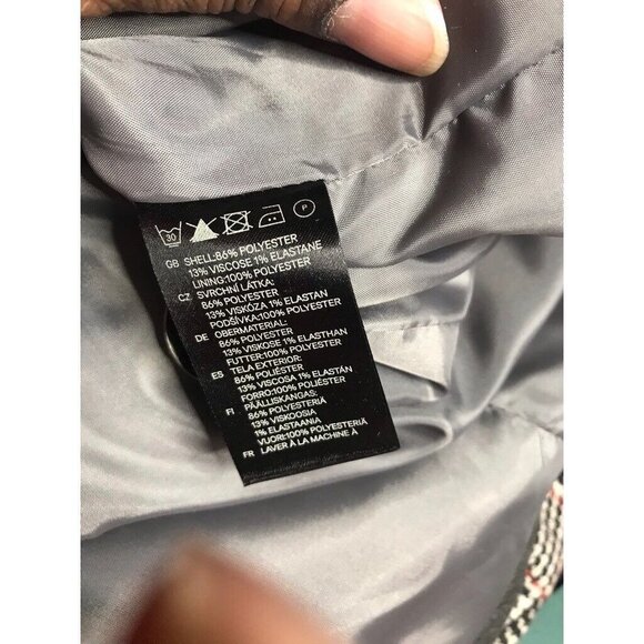 H&M Womens Jacket Coat Gray Knee Length Buttons Lined Pockets Mock Neck 12 New - Picture 9 of 10